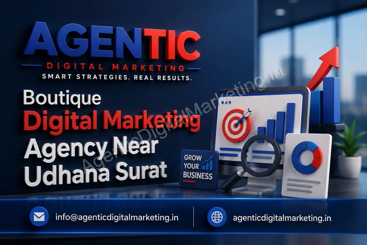 Boutique Digital Marketing Agency Near Udhana Surat 1 Boutique Digital Marketing Agency Near Udhana Surat offering AI-powered SEO and website development