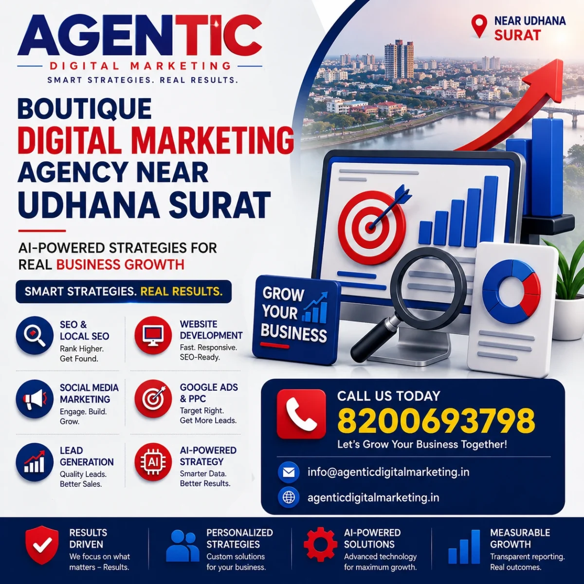 Boutique Digital Marketing Agency Near Udhana Surat 2 Boutique Digital Marketing Agency Near Udhana Surat Gujarat India offering AI-powered SEO, website development, local SEO, and business growth services