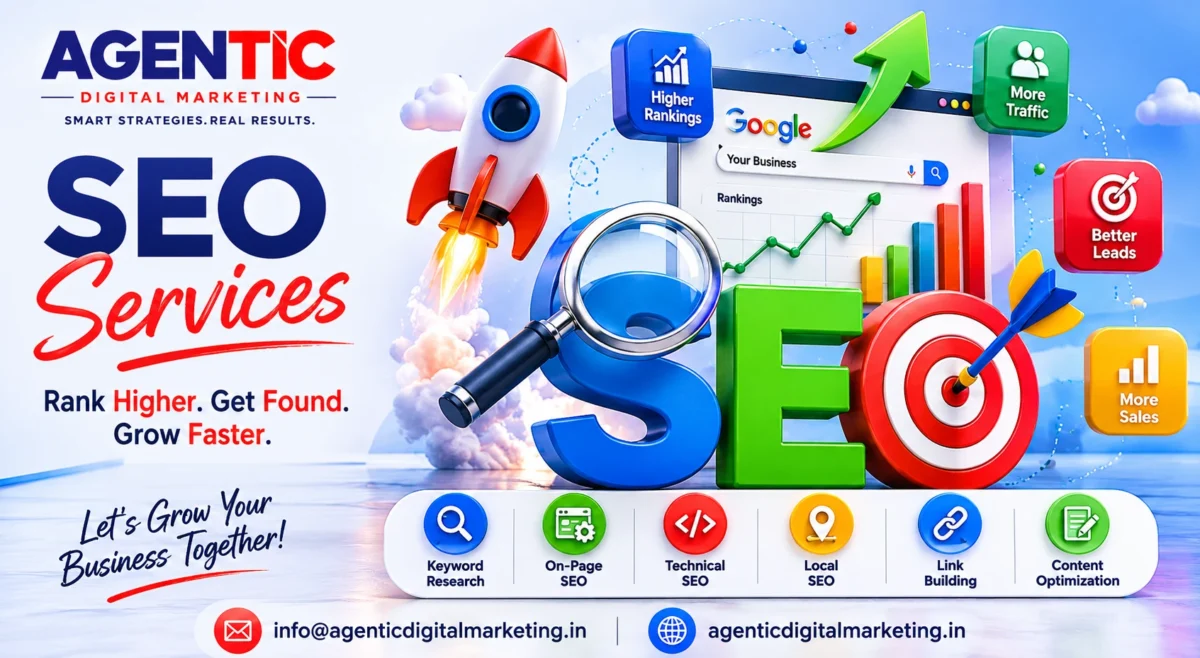 Professional SEO Services by Agentic Digital Marketing helping businesses in Surat, Mumbai, Delhi, Bangalore, Jaipur, Chennai, Noida, Pune, Lucknow, India, USA, UK, Canada, Australia, UAE and Singapore achieve higher Google rankings.