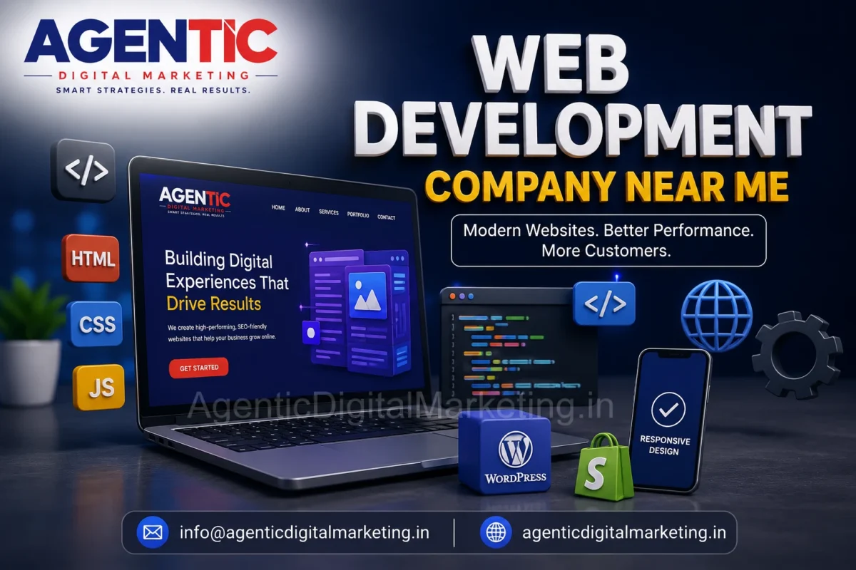 Web Development Company Near Me in Surat by Agentic Digital Marketing offering custom website development, WordPress, Shopify and responsive web design services.