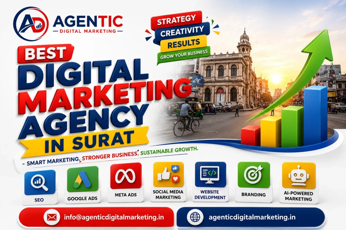 Digital Marketing Agency in Surat 2 Best Digital Marketing Agency in Surat offering Digital Marketing Services Surat, Social Media Marketing Agency in Surat solutions and business growth strategies by Agentic Digital Marketing.