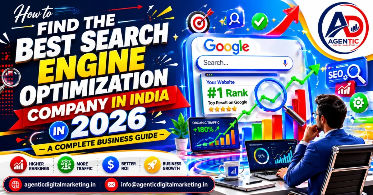 Best SEO company in India 2026 guide featuring Google search rankings, SEO performance metrics, keyword research, and digital marketing growth strategies.