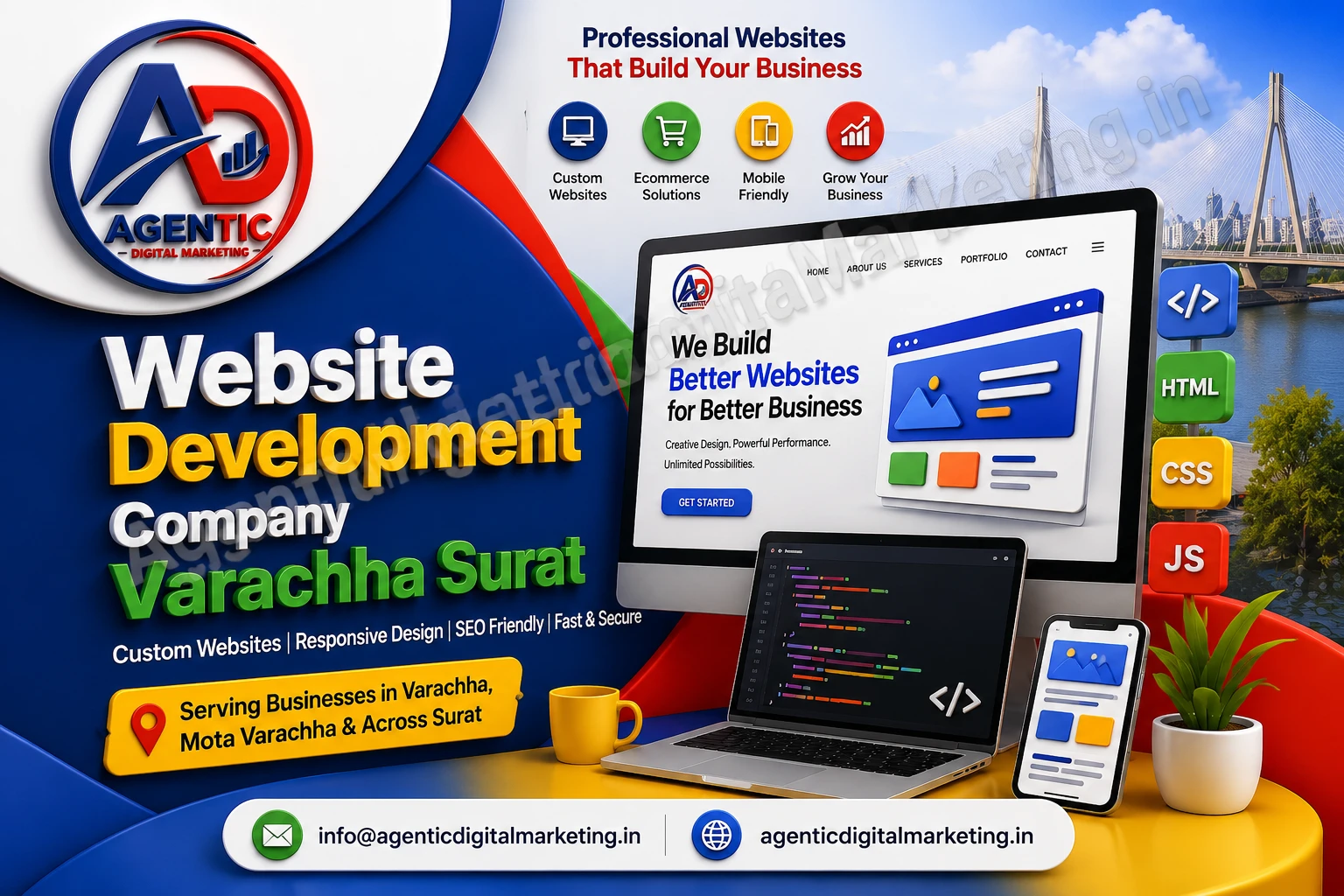 Website Development Company Varachha Surat by Agentic Digital Marketing Agency